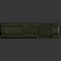 Vintage Military Green Truck Model with Covered Cargo Bed and Classic Design