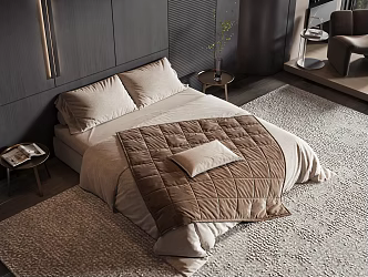 Modern style commodity bed 3d model