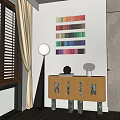 Modern Entrance Cabinet Side Cabinet Display Cabinet Hanging Picture Side 3d model