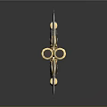 Ornate Fantasy Sword With Intricate Gold Silver Details Blue Crystal Inlays And Metallic Texture