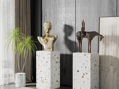 Modern Sculpture Ornaments Combination 3d model