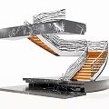modern staircase revolving staircase 3d model