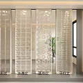 Modern Interior Room Divider With Diamond Ice Crack Parallel Patterns 3d model