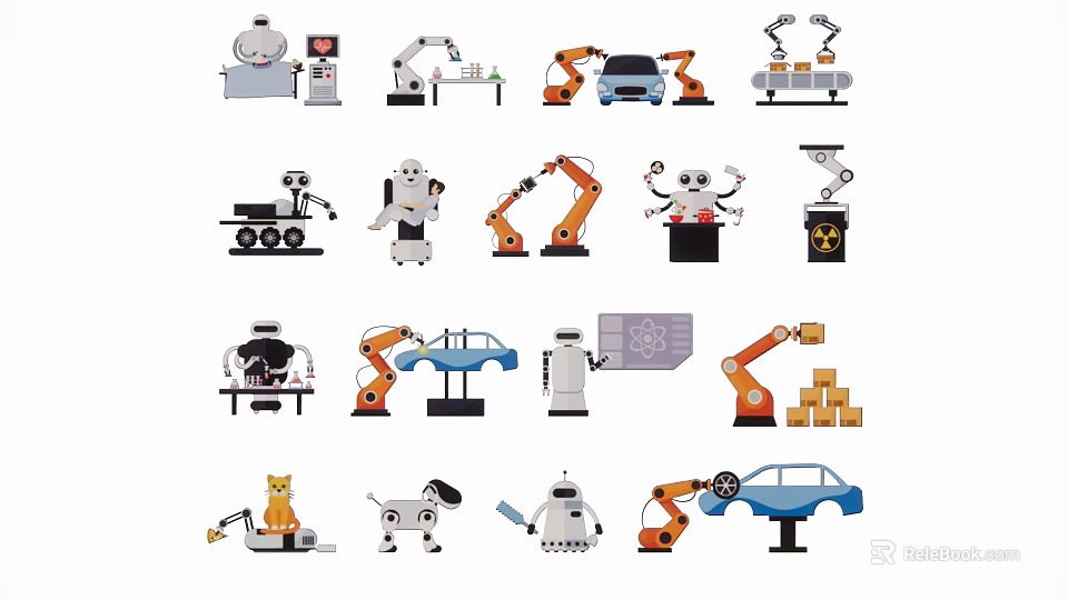 Robot Themed Hanging Ornament with Mechanical Arms Robot Characters and Automation Designs for Home Decor 3d model 