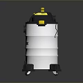 SURTEK Black Industrial Vacuum Cleaner with Yellow Handle Transparent Section and Wheels