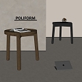 poliform Modern Side Table Solid Wood Side Table Book Ornaments 3d model