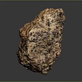 Natural Raw Stone Specimen With Rough Surface Brown Red Spots On Dark Background 3d model