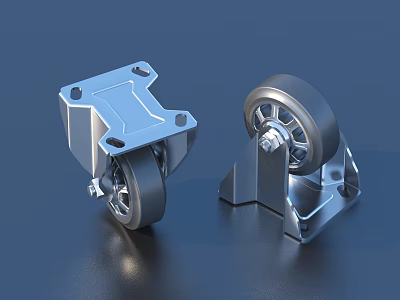 Durable Swivel Metal Caster Wheels Essential Household Supplies For Furniture Mobility 3d model