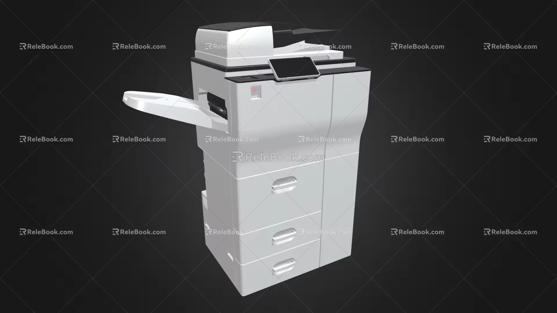 Modern printer copier laser printer printing and copying all-in-one machine low face number low model simple model game sub-era film and television level super realistic 3d model