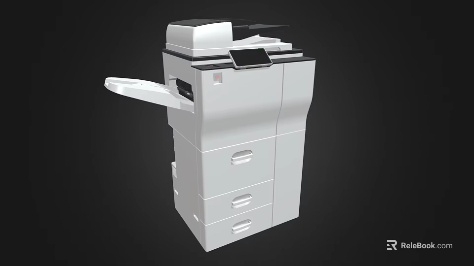 Smart Machine Multifunctional Office Printer With Print Scan Copy Functions Touchscreen Display And Drawers 3d model 