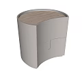 Modern Light Gray Bedside Table With Sleek Design And Single Drawer 3d model