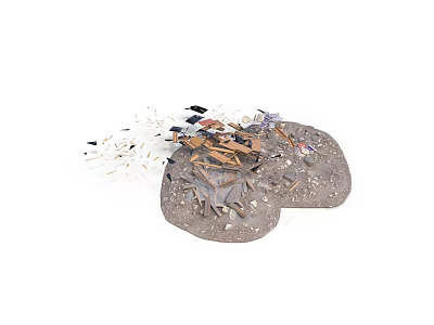 Abstract Style Fragments Fragments Sawdust Abstract Art Heart Shaped Splash Particles Modern Contrast Chaos Texture Antique Antique Fun 3d model