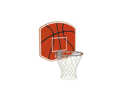 Sturdy Basketball Hoop Sports Equipment With Textured Backboard Steel Rim And Nylon Net 3d model