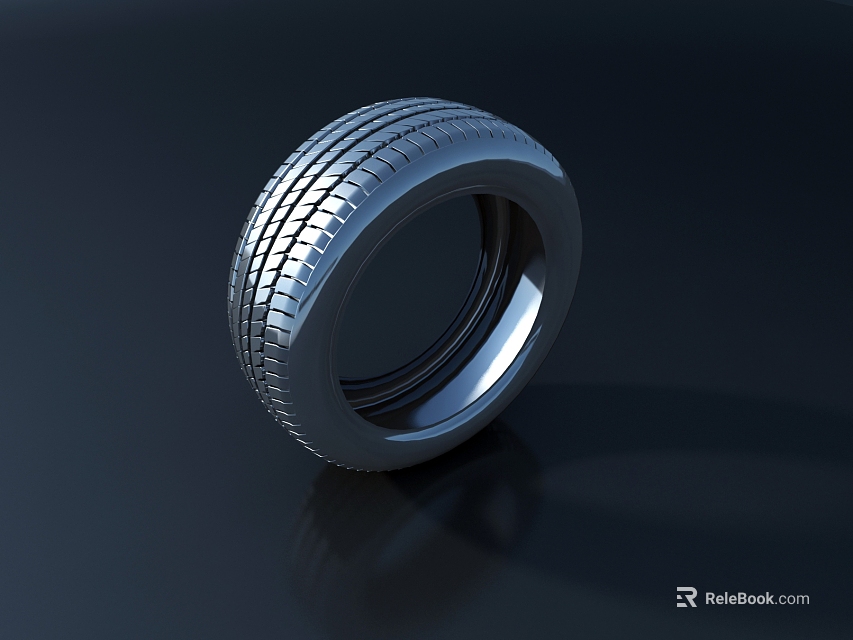 High Quality Car Tire Featuring Detailed Tread Pattern And Shiny Black Surface 3d model 
