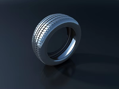 High Quality Car Tire Featuring Detailed Tread Pattern And Shiny Black Surface 3d model