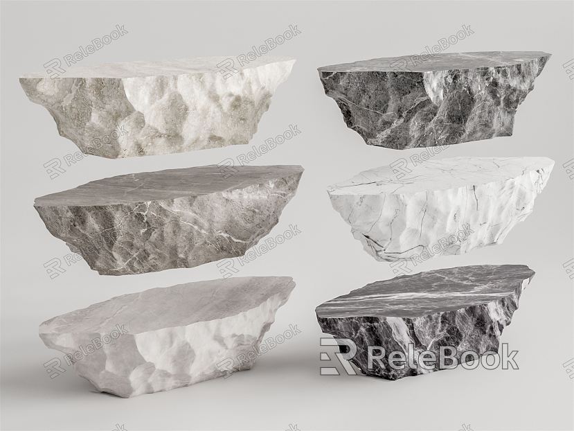 Modern Stone Landscape Stone Gravel Pebbles model