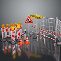 Construction Safety Equipment Including Detour Signs Barriers Traffic Cones And Fencing