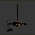 Crocodile Headed Monster 3D Model With Open Mouth Armor And Weapon