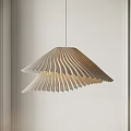 Modern Double Layer Pleated Chandelier In Neutral Tone For Interior Lighting Design 3d model