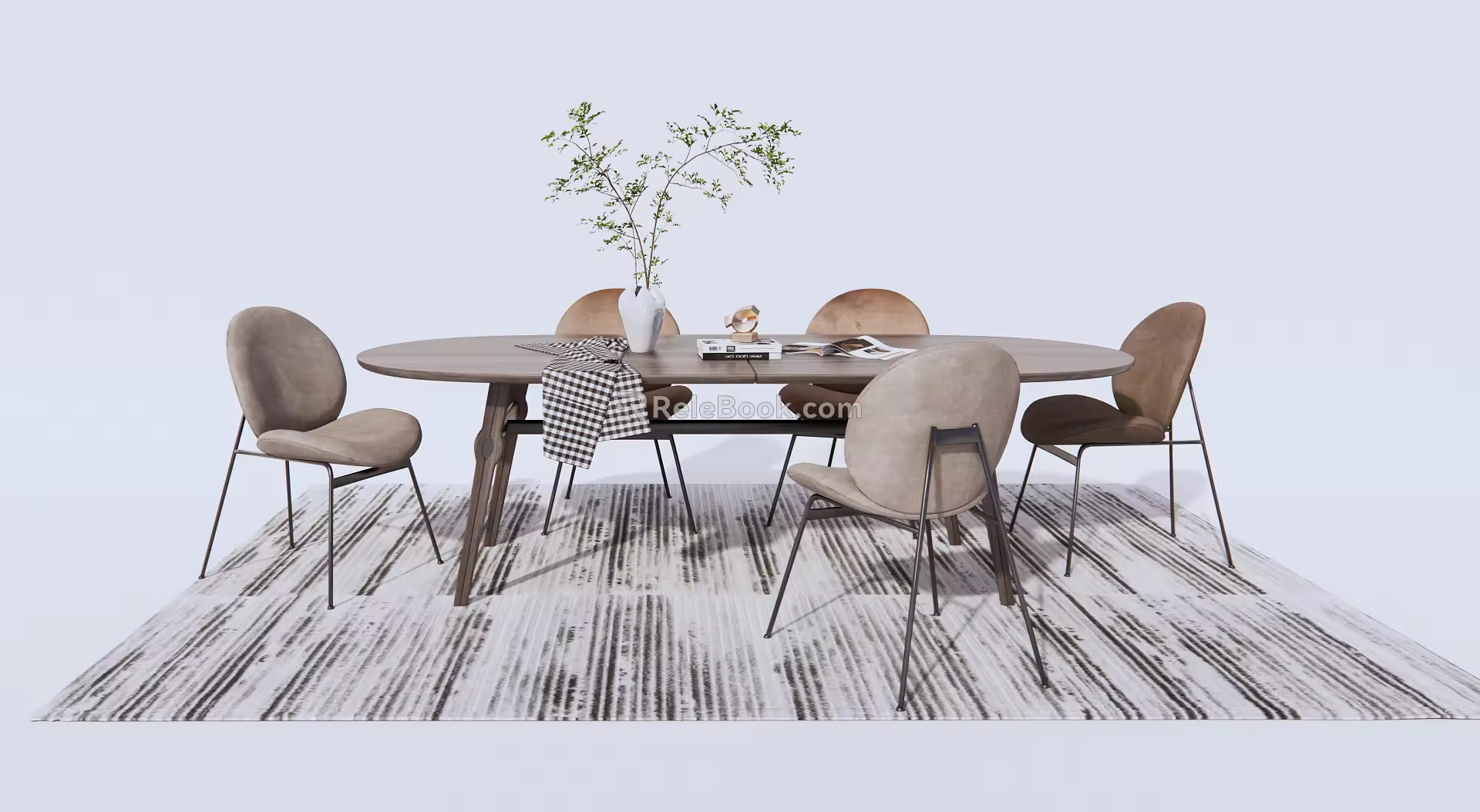 Modern Dining Table and Chair Combination Dining Table and Chair 3d model