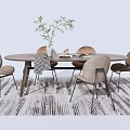 Modern Dining Table and Chair Combination Dining Table and Chair 3d model