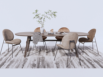 Modern Dining Table and Chair Combination Dining Table and Chair 3d model