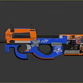 Blue And Orange NERF Toy Blaster With Playful Design And Grip Details