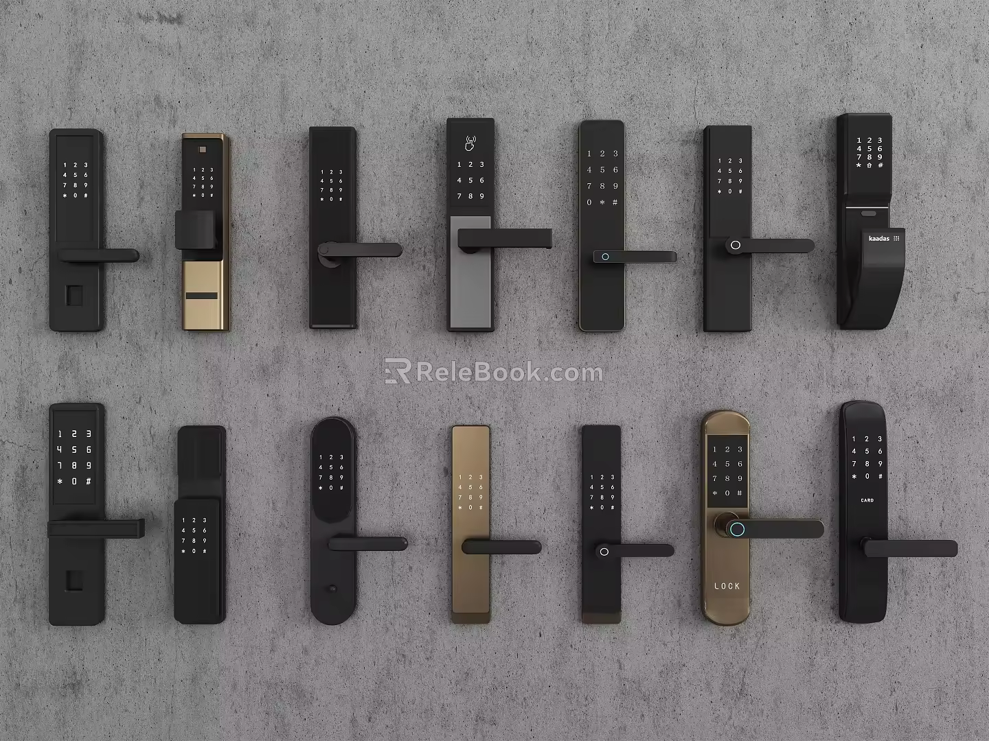 Fingerprint lock smart door lock door handle anti-theft door lock smart password fingerprint lock electronic lock handle 3d model