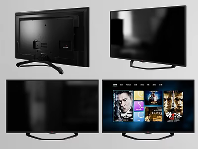 Modern Smart TV With Slim Screen Stable Stand Interface And Streaming Media Apps 3d model