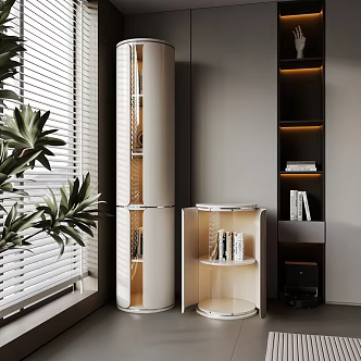 Modern Magazine Cabinet Rotating Cabinet Rotating Bookcase Rotating Decorative Cabinet 3d model