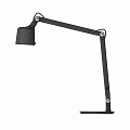 Black Adjustable Arm Desk Lamp With Stable Base And Mesh Shade 3d model