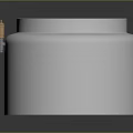 Polished Stainless Steel Cylindrical Container With Brass Tap And Flowing Liquid