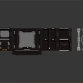 Futuristic Sci-Fi Scene Structure with Platform Console Metal Frames Panels and Lighting
