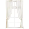 Light Colored Sheer Curtains With Tied Back Design For Window Interior Decoration