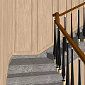 Modern Stair Railing 3d model