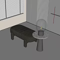 Modern sofa stool 3d model