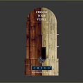 Wooden Display Shelf With Multiple Layers And Red Brown Light Color Design