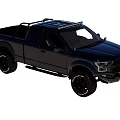 Black Pickup Truck With Roof Rack And Off Road Black Wheels Design