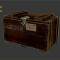 Vintage Wooden Box With London Lettering Metal Lock And Rivet Details