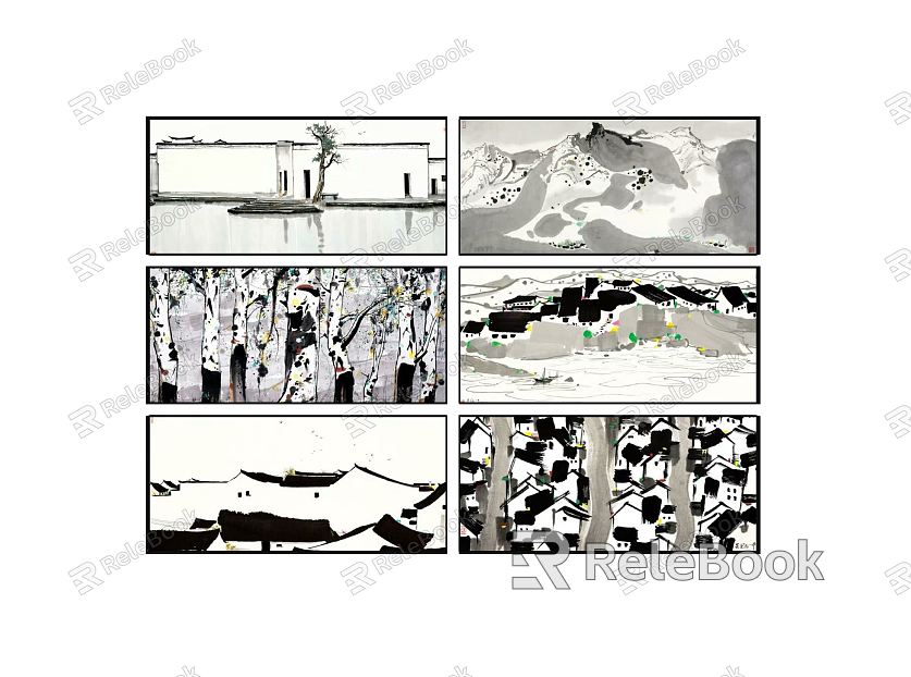 Modern Decorative Painting Black and White Hanging Painting model