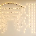 Warm White Decorative String Lights With Curved And Linear Shapes For Home Decoration