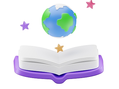 Books Earth Cartoon Books Cartoon Earth 3d model