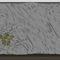 Textured Background Wall With Wave Like Patterns Gray White Tones And Small Potted Plant 3d model