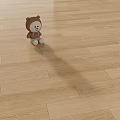Natural Warm Wooden Floor with Sitting Teddy Bear and Sunlight Shadow