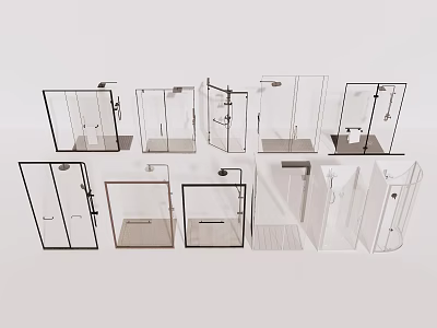 Shower Sauna Various Glass Enclosure Designs With Modern Styles And Configurations 3d model