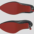 Stylish Black Patent Leather High Heels With Red Heels And Pointed Toe Design
