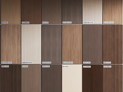 Wall Panels With Various Wood Grain Colors And Textures 3d model