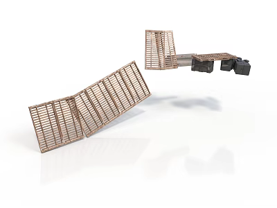 Foldable Metal Grid Equipment With Support Panels And Industrial Design Structure 3d model
