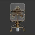 Adjustable Medical Examination Table With Metal Frame Padded Surface And Wheels