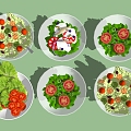 Modern Food Vegetable Salad 3d model